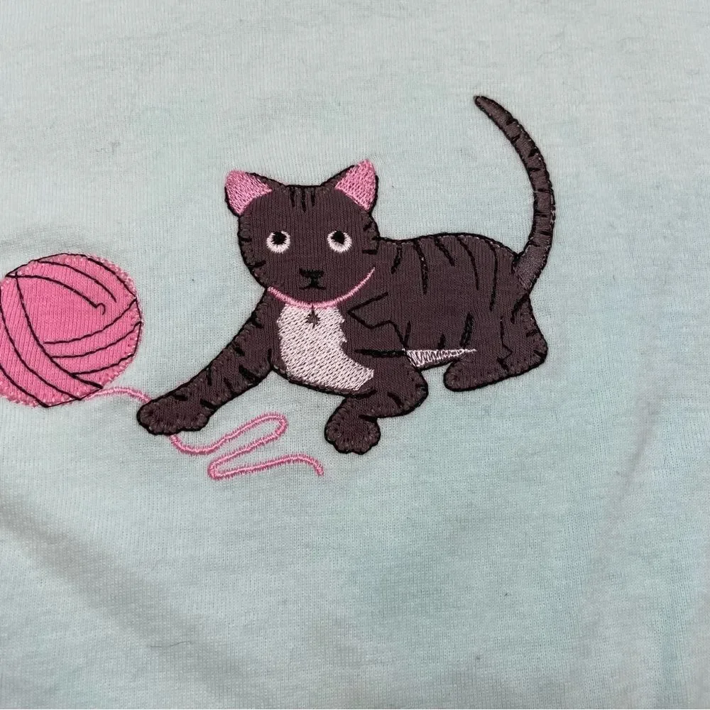New with Tags Leveret Brand Kitty Blue and Pink Pajama Top Size‎ 12